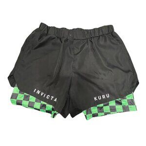 Invicta Kuru Checkerboard Runner Performance Shorts XL Green Black No STRING